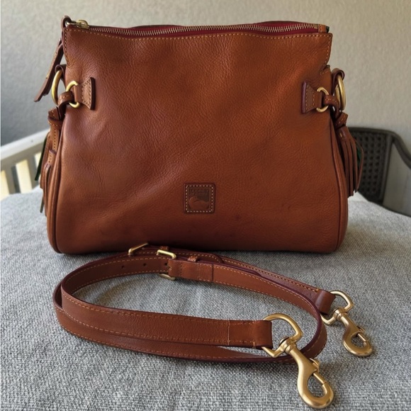 Dooney and Bourke Florentine Brown Leather Handbag with Strap - Picture 1 of 9